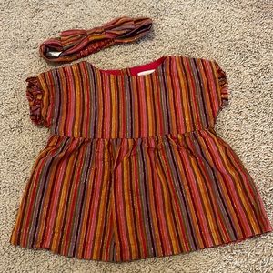 Gymboree Baby Girl striped top with headband